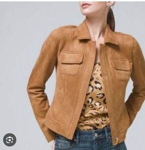 White House Black Market Tan Suede Blazer